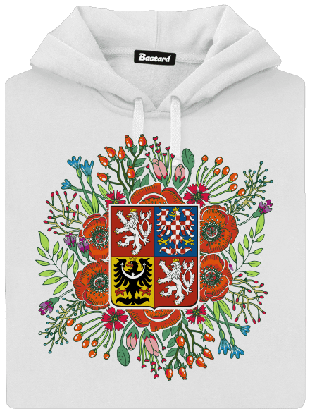 Moje rodná země Česká republika  dámská mikina klokanka White