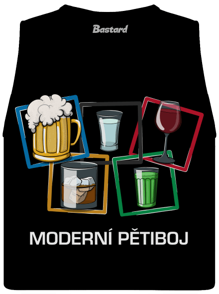Moderní pětiboj dámské tílko volné Black
