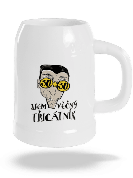 Věčný třicátník půllitr White