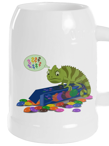 Zmatený chameleon půllitr White