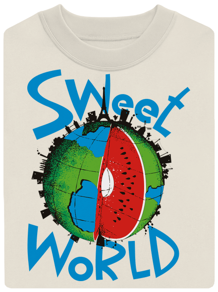 Sweet World unisex mikina bez kapuce Off White