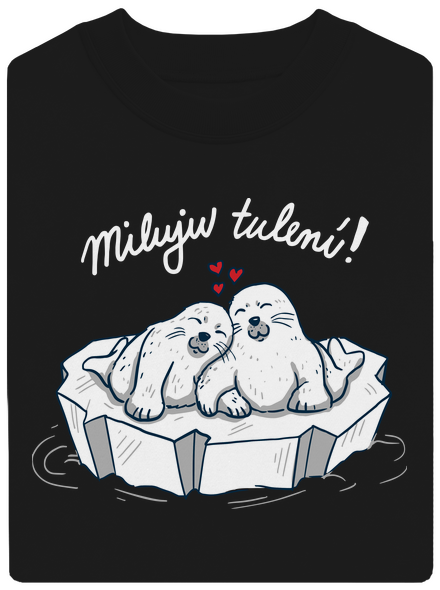 Miluju tulení unisex mikina bez kapuce Black