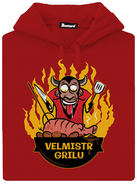 Velmistr grilu dámská mikina klokanka Red Mal