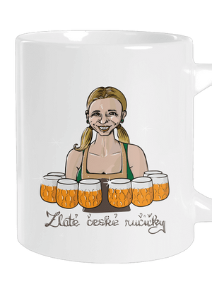 České ručičky velký hrnek White