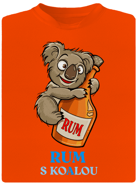 Rum s koalou pánské sportovní tričko Neon Orange