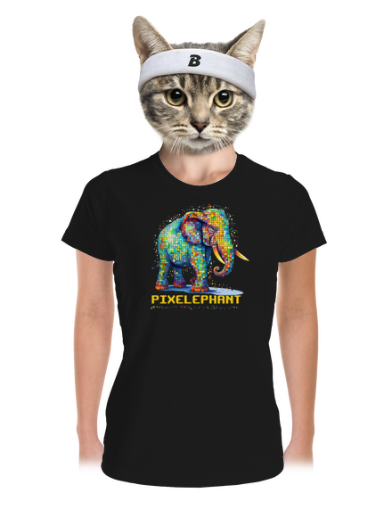 Pixelephant dámské sportovní tričko Black