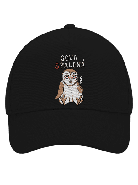 Sova Pálená kšiltovka baseballka Black