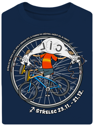 Cyklistický horoskop: Střelec unisex tričko oversized Midnight Blue