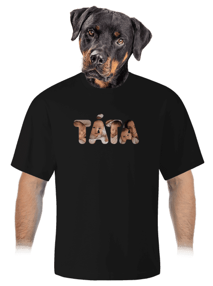 Nápis táta z vlastních fotek unisex tričko oversized Black