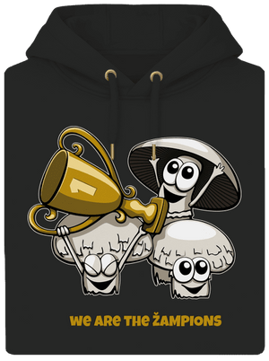 Žampioni unisex mikina premium Dark Black