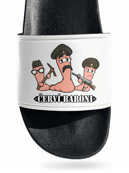 Červí baroni pantofle White