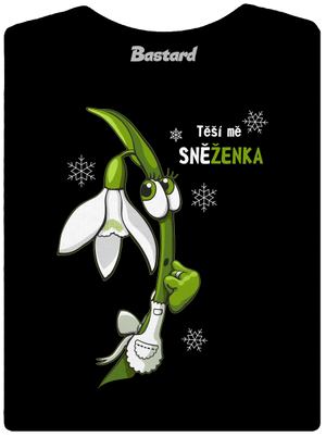 Sněženka a Tulipán dámské tričko s lemem Black