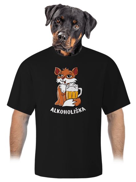 Pivní Alkoholiška unisex tričko oversized Black