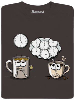 Čaj o páté, káva stále pánské dlouhý rukáv Bear Brown