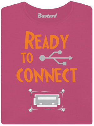 USB připojení dámské tričko premium Magenta