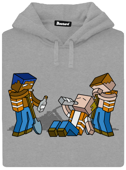 Real Minecraft pánská mikina klokanka Light Melange