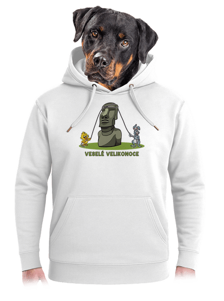 Velikonoční Moai unisex mikina premium Snowwhite