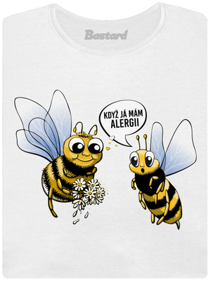 Alergická včelka dámské tričko s lemem White