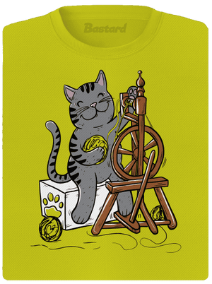 Kočka přede dámské sportovní tričko Neon Yellow