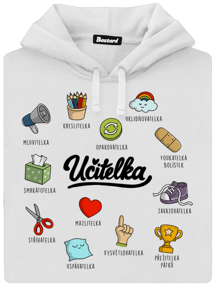 Učitelka dámská mikina klokanka White