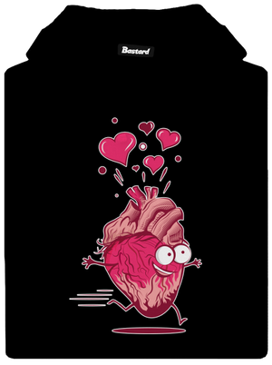 Zamilovaná srdíčka pánská mikina klokanka Black