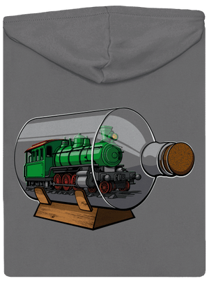 Lokomotiva v láhvi dámská mikina na zip Steel Gray