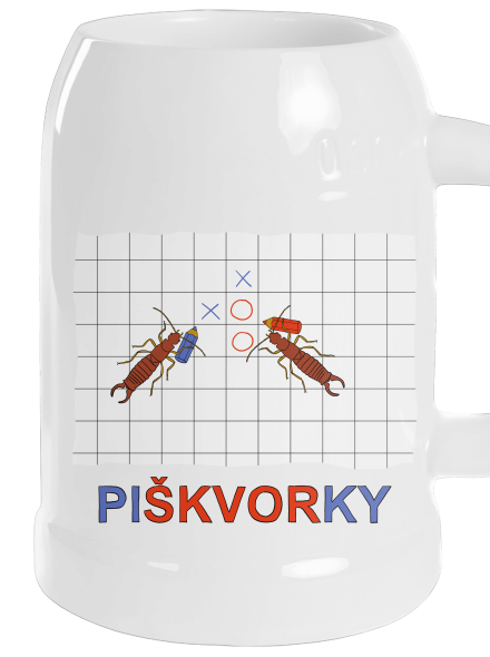 Škvoří piškvorky půllitr White