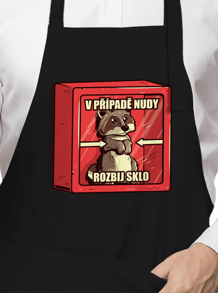 Medvídek mýval zástěra Black