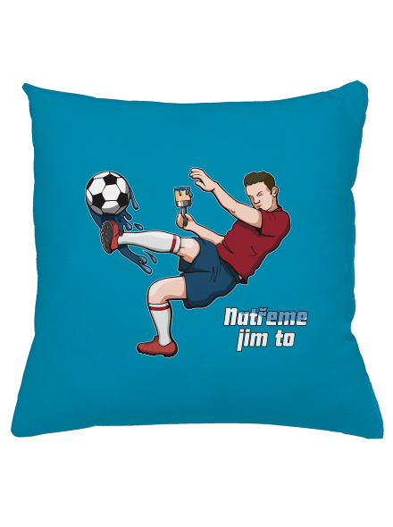Natřeme jim to - Fotbal polštář Blue Turquoise