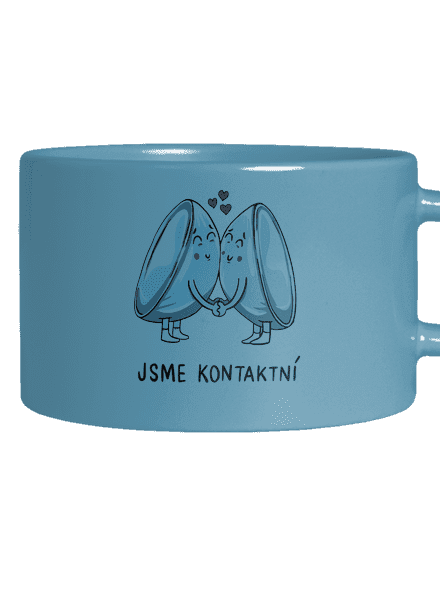 Kontaktní čočky hrnek makronka Blue Macaron