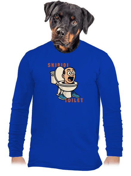 Skibidi Toilet pánské dlouhý rukáv Royal Blue