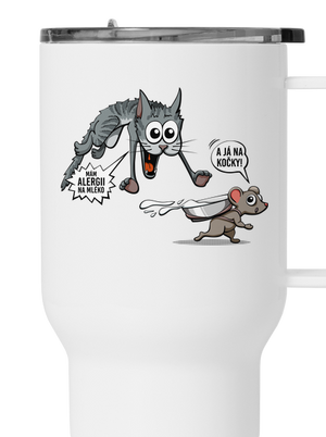 Alergická kočka a myš termohrnek White