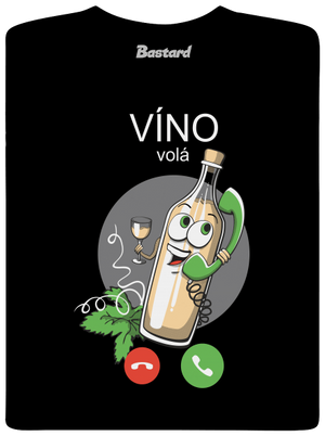 Bílé víno volá pánské dlouhý rukáv Black