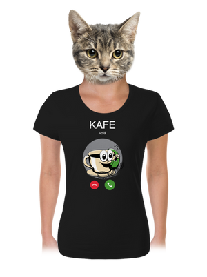 Kafe volá dámské tričko Black
