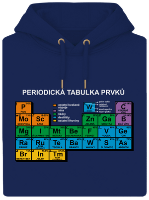 Periodická tabulka unisex mikina premium Navy