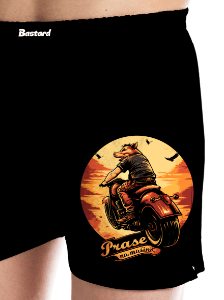 Prase na mašině pánské trenky Black