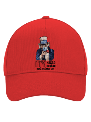 Nasaď roušku kšiltovka baseballka Classic Red