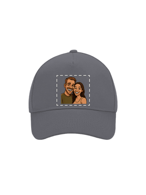 Karikatura z vlastní fotky kšiltovka baseballka Graphite grey