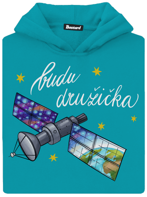 Budu družička dětská mikina klokanka Hawaiian Blue