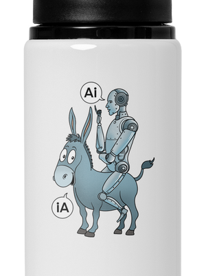 Osel a AI lahev na vodu White