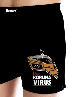 Korunavirus v peněžence pánské trenky Black