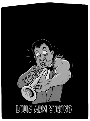 Louis Armstrong pánská mikina na zip Black