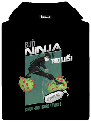 Ninja v rouši pánská mikina klokanka Black