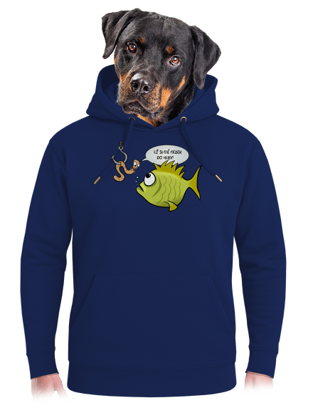 Ryba a žížala unisex mikina premium Navy
