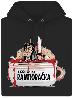 Ramboračka unisex mikina premium Dark Black