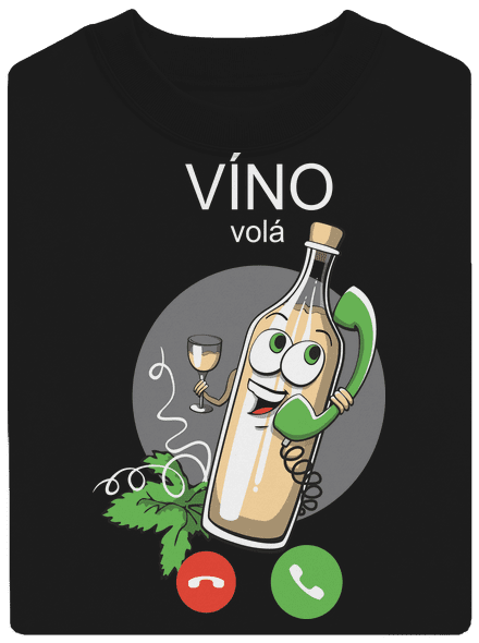 Bílé víno volá unisex mikina bez kapuce Black