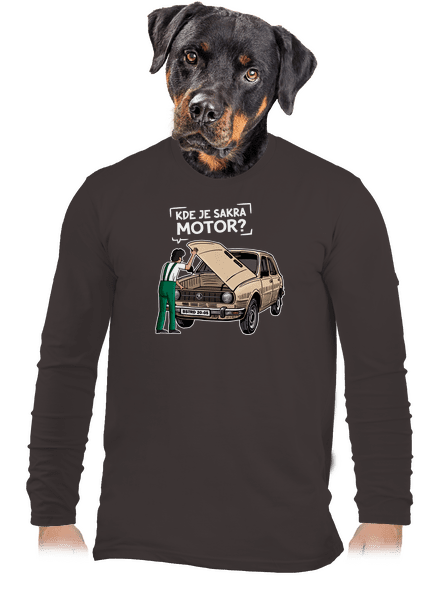 Kde je motor? pánské dlouhý rukáv Bear Brown