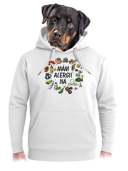 Mám alergii na... + fix unisex mikina premium Snowwhite