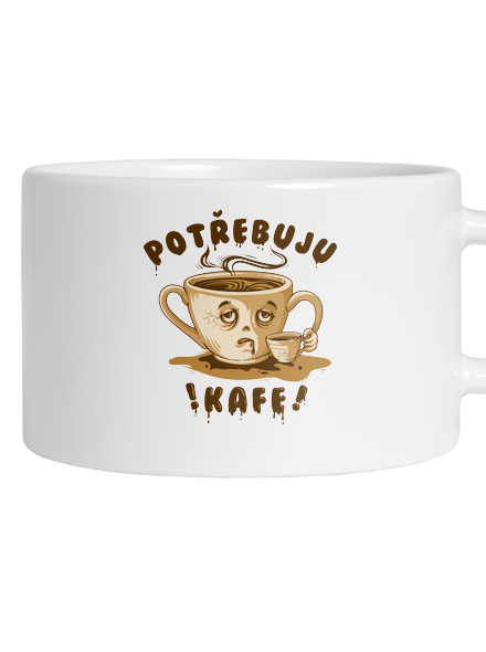 Potřebuju kafe hrnek makronka White