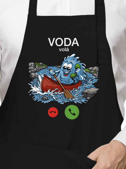 Voda volá zástěra Black